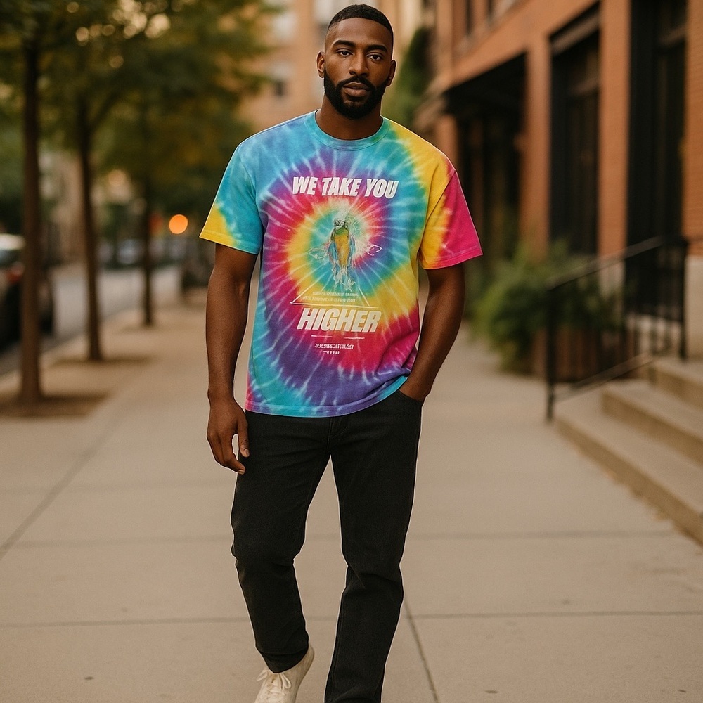 Nike Multicolor Tie-Dye We Take You Higher Travis Scott Short Sleeve Tee